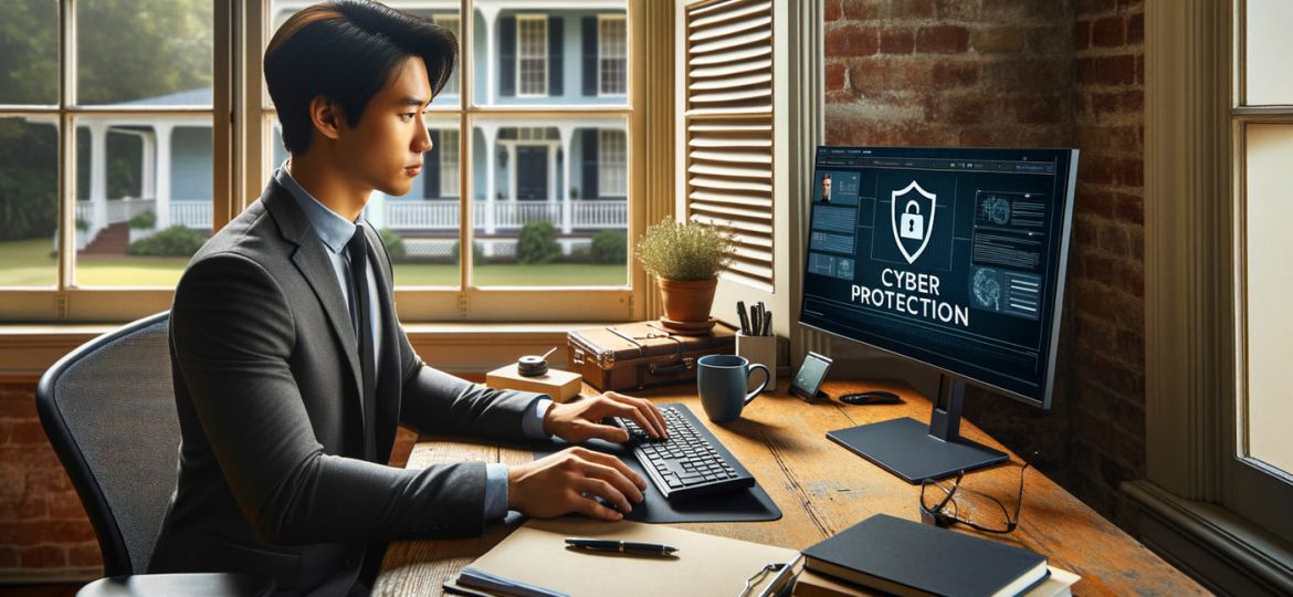 Photorealistic insurance agency, insurance agent featured image representing "The Agent's Evolving Role in Cyber Insurance: A Southern Guide to Digital Protection" in a real-world setting, no text overlay